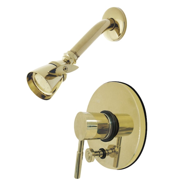 Shower Faucet, Polished Brass, Wall Mount